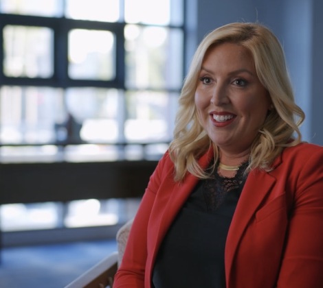 Woman sitting in a room